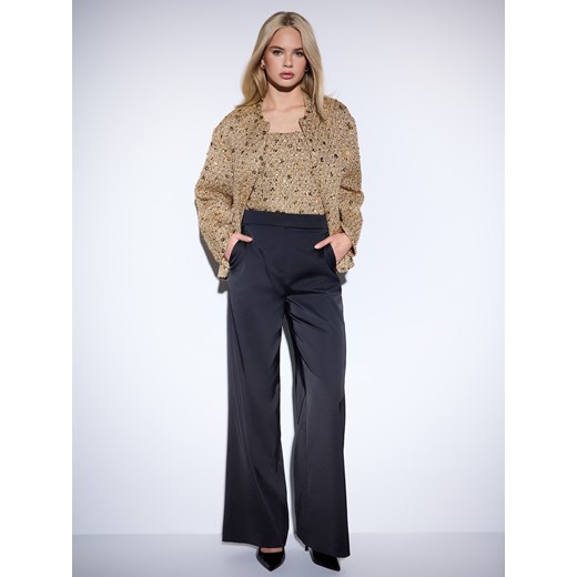 Mohito - Spodnie z szeroką nogawką - czarny ze sklepu Mohito w kategorii Spodnie damskie - zdjęcie 187380549