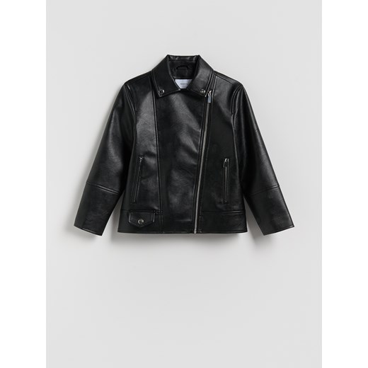 Reserved - Ramoneska z imitacji skóry - czarny ze sklepu Reserved w kategorii Kurtki dziewczęce - zdjęcie 187380809