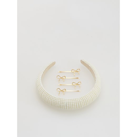 Reserved - Zestaw opaska i spinki do włosów - złamana biel ze sklepu Reserved w kategorii Spinki - zdjęcie 187381208