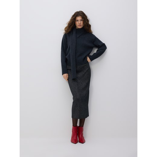 Reserved - Spódnica z dodatkiem lyocellu - czarny ze sklepu Reserved w kategorii Spódnice - zdjęcie 187381438