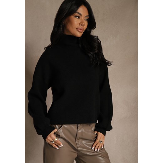 Czarny Golf Ozdobiony Ściągaczami Wedena Renee L renee.pl