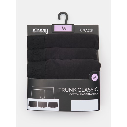 Sinsay - Bawełniane bokserki classic 3 pack - czarny Sinsay XXL Sinsay