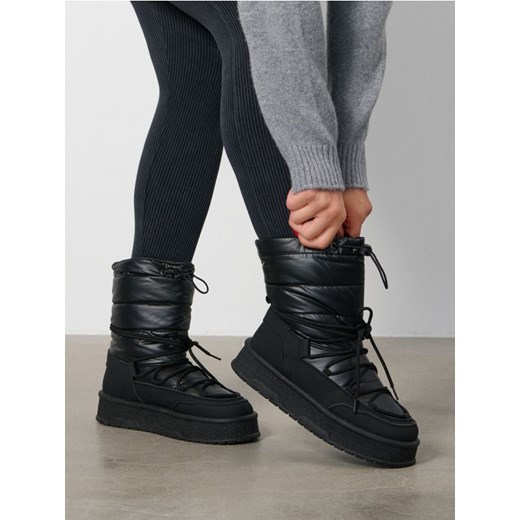 Sinsay - Sznurowane botki za kostkę - czarny ze sklepu Sinsay w kategorii Botki - zdjęcie 187382169