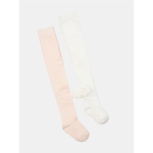 Sinsay - Prążkowane rajstopy 2 pack - kremowy ze sklepu Sinsay w kategorii Rajstopy dziecięce - zdjęcie 187382217