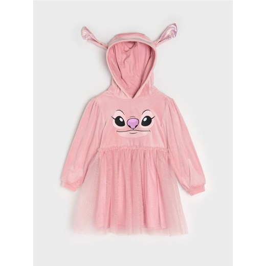 Sinsay - Sukienka dresowa z kapturem Stitch - różowy ze sklepu Sinsay w kategorii Sukienki dziewczęce - zdjęcie 187382266