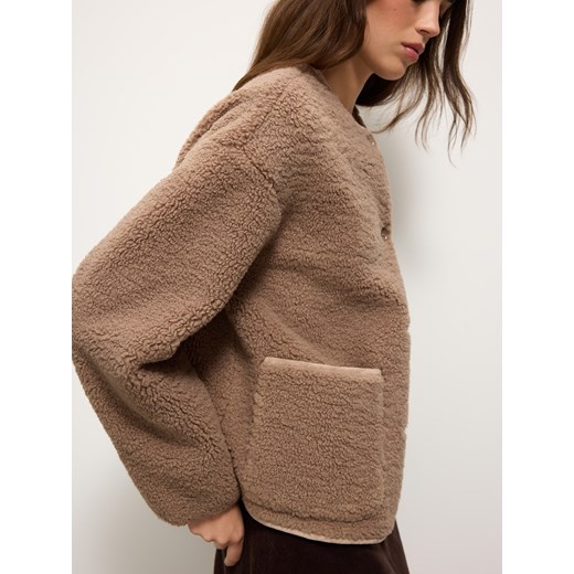 Mohito - Kurtka typu teddy - beżowy ze sklepu Mohito w kategorii Kurtki damskie - zdjęcie 187382368