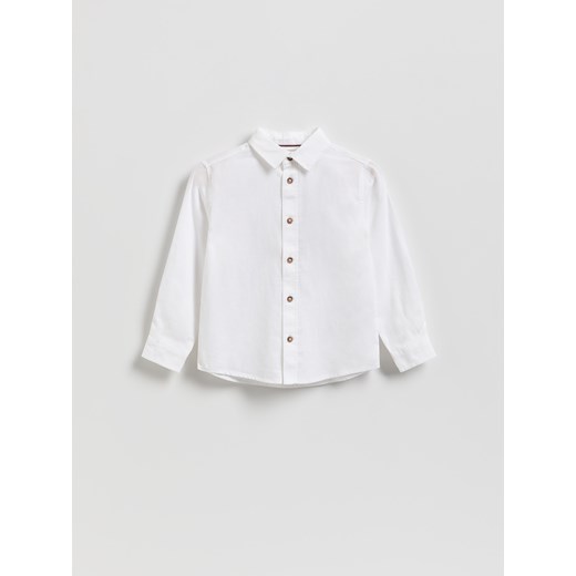 Reserved - Bawełniana koszula - biały ze sklepu Reserved w kategorii Koszule chłopięce - zdjęcie 187382698