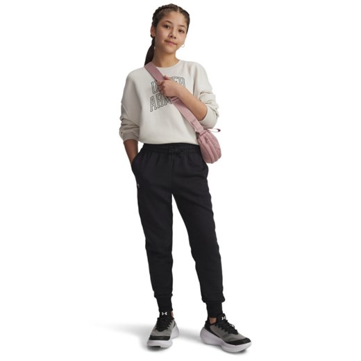 Dziewczęce spodnie dresowe Under Armour UA Rival Fleece Joggers - czarne ze sklepu Sportstylestory.com w kategorii Spodnie dziewczęce - zdjęcie 187384186