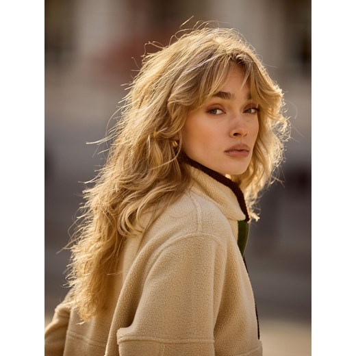 Mohito - Bluza polarowa - beżowy ze sklepu Mohito w kategorii Bluzy damskie - zdjęcie 187385467