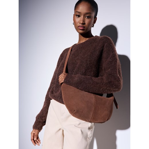 Mohito - Skórzana torebka - brązowy ze sklepu Mohito w kategorii Listonoszki - zdjęcie 187385595