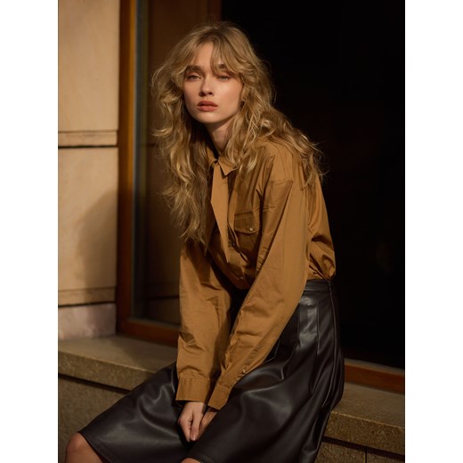 Mohito - Koszula z wiązaniem - beżowy ze sklepu Mohito w kategorii Koszule damskie - zdjęcie 187385639