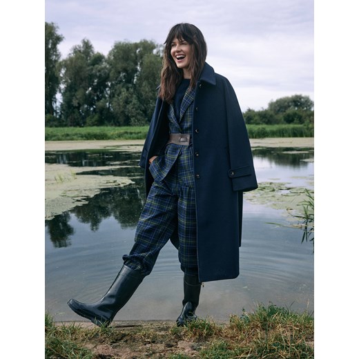 Reserved - Płaszcz z wełną - granatowy ze sklepu Reserved w kategorii Płaszcze damskie - zdjęcie 187385969