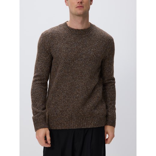 Reserved - Sweter z domieszką wełny - brązowy ze sklepu Reserved w kategorii Swetry męskie - zdjęcie 187385975