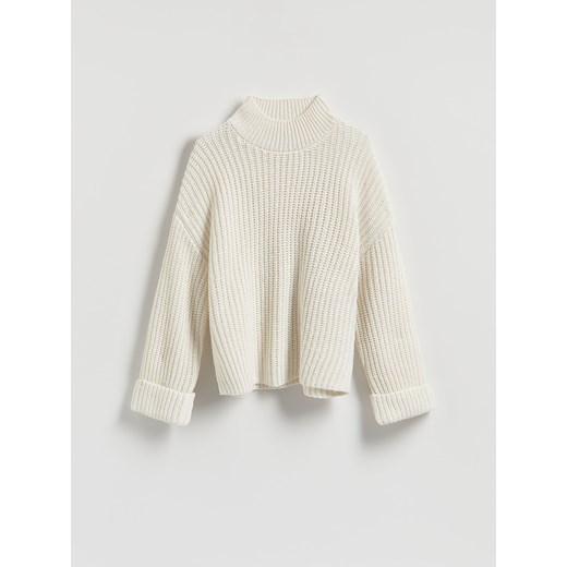 Reserved - Sweter z wełną - złamana biel ze sklepu Reserved w kategorii Swetry damskie - zdjęcie 187386036