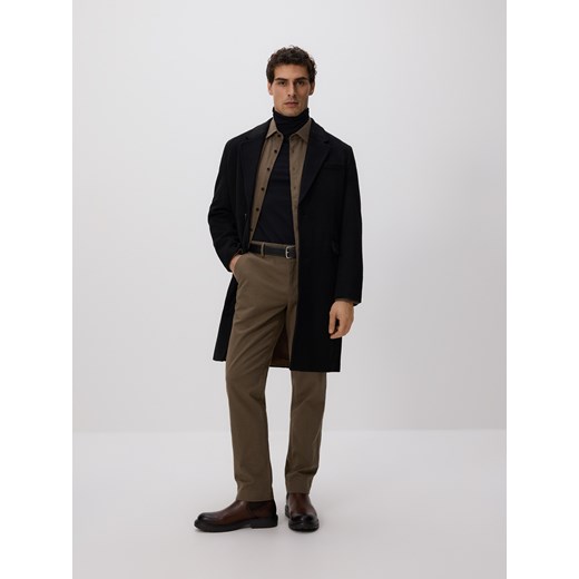 Reserved - Spodnie chino slim z regulacją w pasie - ciemnozielony ze sklepu Reserved w kategorii Spodnie męskie - zdjęcie 187386079