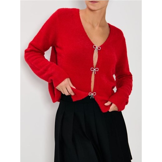 Sinsay - Sweter z kokardami - czerwony ze sklepu Sinsay w kategorii Swetry damskie - zdjęcie 187386808