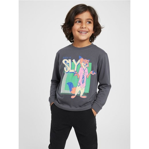 Sinsay - Koszulka z długimi rękawami Disney Zwierzogród - brązowy ze sklepu Sinsay w kategorii Bluzki dziewczęce - zdjęcie 187386815