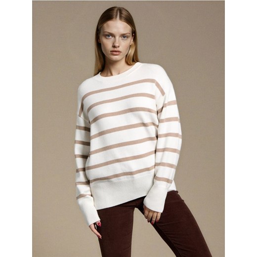 Sinsay - Sweter w paski z wiskozy - kremowy ze sklepu Sinsay w kategorii Swetry damskie - zdjęcie 187386828