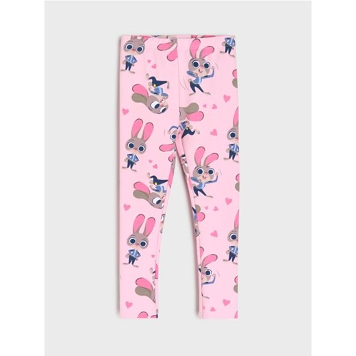 Sinsay - Legginsy ze wzorem Disney Zwierzogród - różowy ze sklepu Sinsay w kategorii Spodnie dziewczęce - zdjęcie 187386875