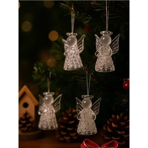 Sinsay - Dekoracje świąteczne w kształcie aniołków 4 pack - clear ze sklepu Sinsay w kategorii Dekoracje bożonarodzeniowe - zdjęcie 187386878
