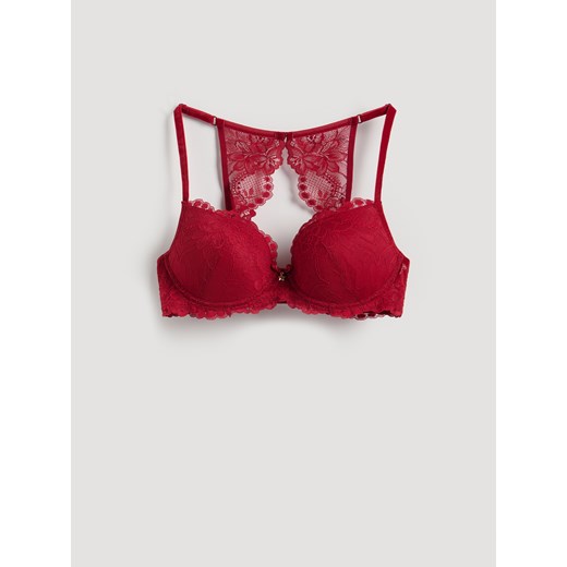 Reserved - Biustonosz z koronką - czerwony ze sklepu Reserved w kategorii Biustonosze - zdjęcie 187387788