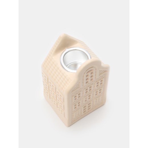 Sinsay - Świecznik w kształcie kamieniczki - kremowy Sinsay One Size Sinsay