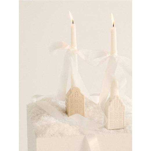 Sinsay - Świecznik w kształcie kamieniczki - kremowy ze sklepu Sinsay w kategorii Świeczniki - zdjęcie 187388155