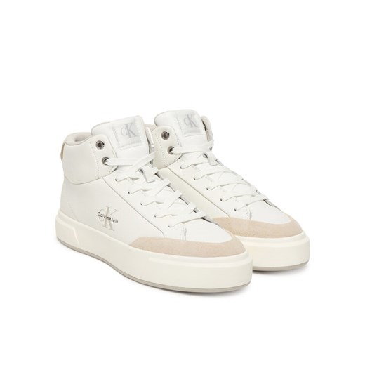 Sneakersy Calvin Klein Basket Cups High Laceup Lth Mix YW0YW02024 Biały ze sklepu eobuwie.pl w kategorii Buty sportowe damskie - zdjęcie 187388248