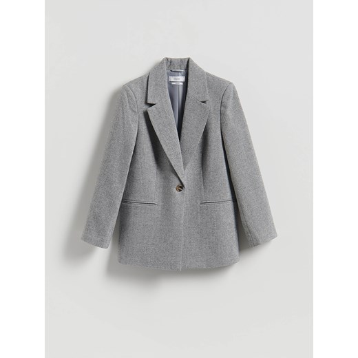 Reserved - Marynarka z wełną - jasnoszary ze sklepu Reserved w kategorii Marynarki damskie - zdjęcie 187388769