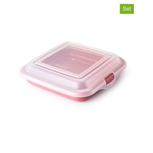 Ibili Pudełka (3 szt.) w kolorze jasnoróżowym na kanapki - 14,5 x 14,5 cm ze sklepu Limango Polska w kategorii Pojemniki kuchenne - zdjęcie 187389026