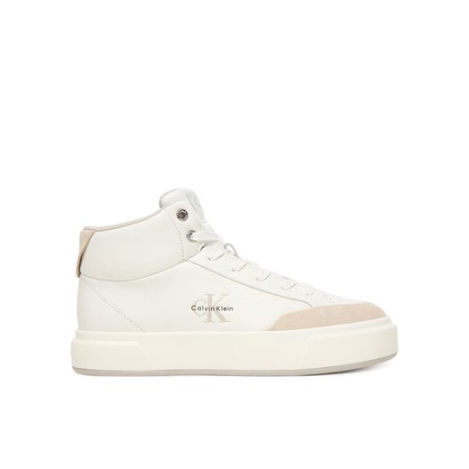 Calvin Klein Sneakersy Basket Cups High Laceup Lth Mix YW0YW02024 Biały ze sklepu MODIVO w kategorii Buty sportowe damskie - zdjęcie 187389576