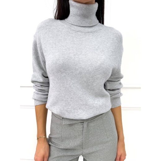 Szary Klasyczny Golf Modnakiecka.pl 2XL/3XL ModnaKiecka.pl