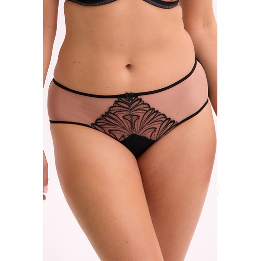 Gaia 1312P Imani figi klasyczny, wygodny krój czarno-beżowy ze sklepu kontri.pl w kategorii Majtki damskie - zdjęcie 187389956