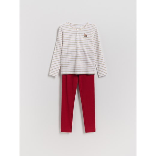 Reserved - Świąteczna piżama z bawełny - czerwony ze sklepu Reserved w kategorii Piżamy dziecięce - zdjęcie 187390449