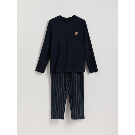 Reserved - Piżama ze świątecznym motywem - granatowy ze sklepu Reserved w kategorii Piżamy męskie - zdjęcie 187390508