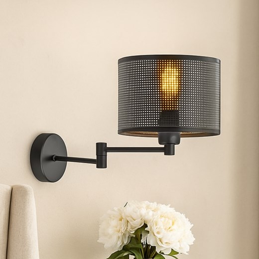 Czarna lampka ścienna na wysięgniku regulowanym BRAGE AŻUR ze sklepu Lysne w kategorii Lampy ścienne - zdjęcie 187390609