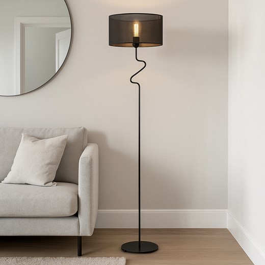 Oryginalna lampa podłogowa do salonu MORONI AŻUR w czarnym kolorze ze sklepu Lysne w kategorii Lampy podłogowe - zdjęcie 187390627