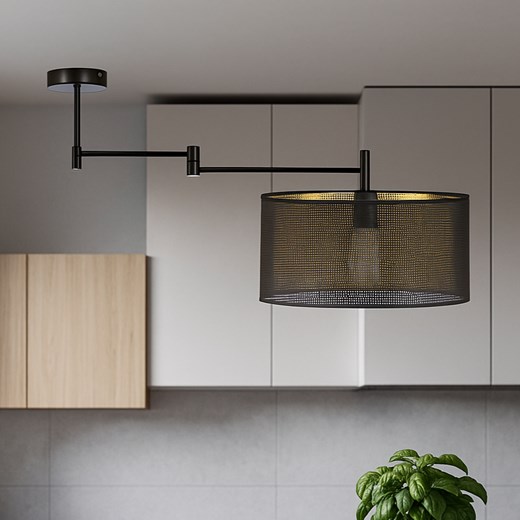 Czarna lampa sufitowa z regulowanym ramieniem RANGUN AŻUR ze sklepu Lysne w kategorii Lampy wiszące - zdjęcie 187390638