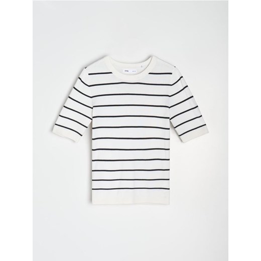 Sinsay - Swetrowa bluzka z krótkim rękawem - wielobarwny ze sklepu Sinsay w kategorii Bluzki damskie - zdjęcie 187390747