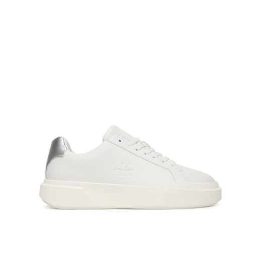 Calvin Klein Sneakersy Chunky Cupsole Lace Up Lth Met YW0YW01948 Biały ze sklepu MODIVO w kategorii Buty sportowe damskie - zdjęcie 187391219