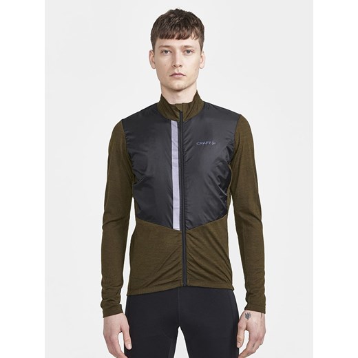 Craft Koszulka kolarska &quot;Bike SubZ Wool&quot; w kolorze oliwkowo-antracytowym ze sklepu Limango Polska w kategorii Kurtki męskie - zdjęcie 187391697