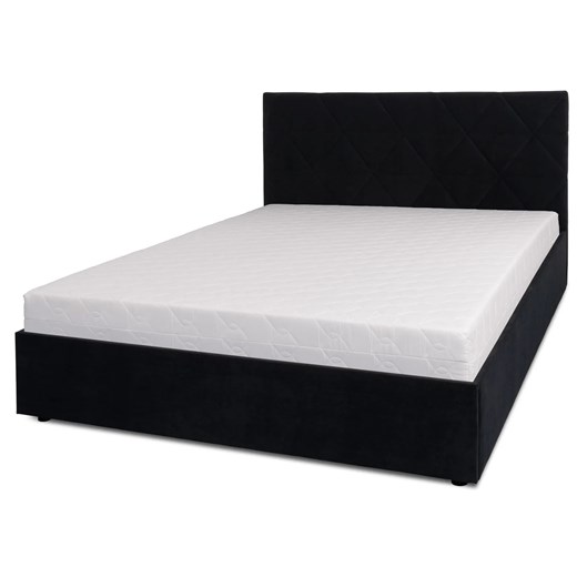 Czarne łóżko tapicerowane z pikowanym zagłówkiem 160x200 C2-P39 ze sklepu Edinos.pl w kategorii Łóżka i materace - zdjęcie 187392196