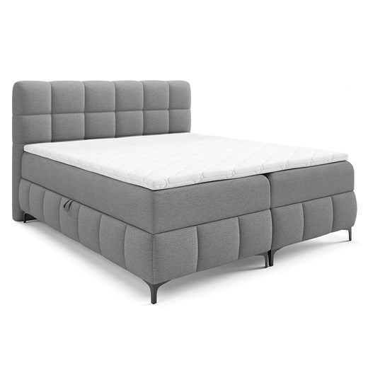 Szare tapicerowane łóżko kontynentalne 5 rozmiarów K0-E86 ze sklepu Edinos.pl w kategorii Łóżka i materace - zdjęcie 187392288