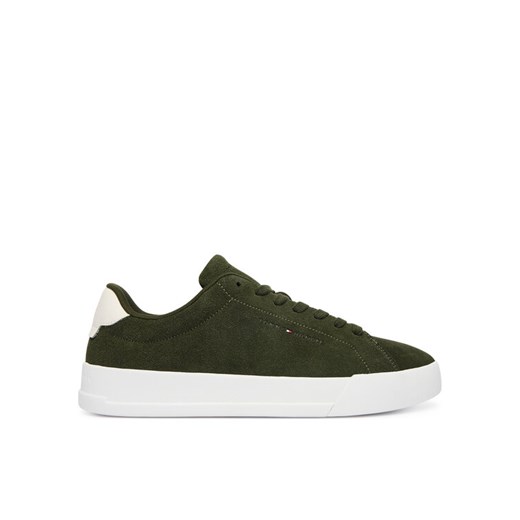 Sneakersy Tommy Hilfiger Th Court Core Suede FM0FM05716 Zielony ze sklepu eobuwie.pl w kategorii Buty sportowe męskie - zdjęcie 187392858