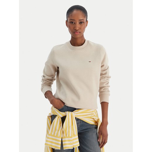 Tommy Jeans Bluza Flag DW0DW19959 Beżowy Regular Fit ze sklepu MODIVO w kategorii Bluzy damskie - zdjęcie 187393059