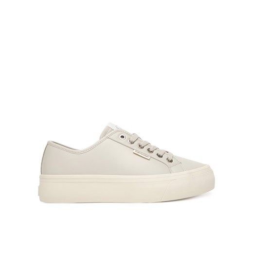 Calvin Klein Sneakersy Vulc Flatf Lace Up Lth YW0YW01932 Szary ze sklepu MODIVO w kategorii Buty sportowe damskie - zdjęcie 187393075