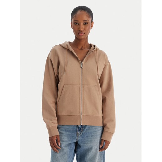 Calvin Klein Jeans Bluza Archive Logo French Terry LV047B237G Brązowy Regular Fit ze sklepu MODIVO w kategorii Bluzy damskie - zdjęcie 187393115