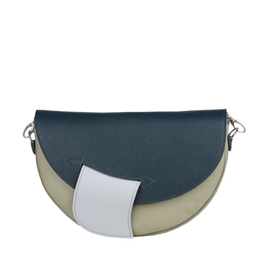 zielona torebka dmaska  skórzana na ramię Moon ze sklepu Słoń Torbalski w kategorii Listonoszki - zdjęcie 187393526