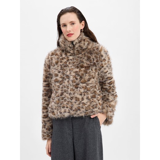 Noisy May Damska kurtka ze sztucznego futra - NMJennifer Kobiety beżowy wzorzysty ze sklepu vangraaf w kategorii Kurtki damskie - zdjęcie 187393696
