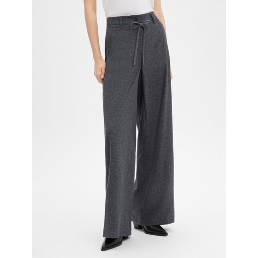 Cambio Damskie spodnie flanelowe z zawartością wełny - Adrienne Kobiety antracytowy marmurkowy ze sklepu vangraaf w kategorii Spodnie damskie - zdjęcie 187393697